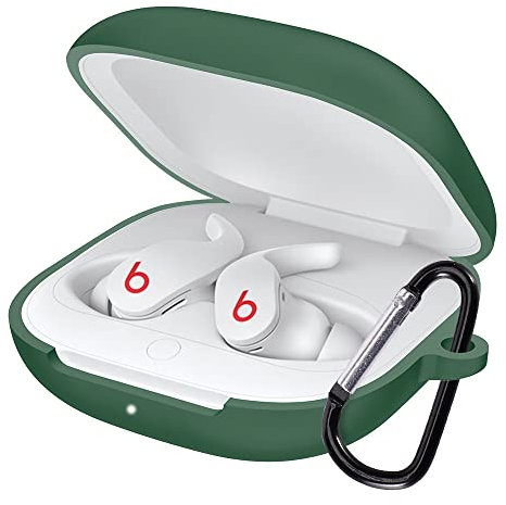 FTRONGRT Bluetooth Earphone Case Cover for Beats Fit Pro, Silicone Headphone Case, Shockproof, Carrying Case, Wireless Charging Compatible. Dark Green