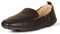 Amazon Essentials Mocasines Suaves sin Cordones con Punta Cuadrada Mujer, Negro Cuero de Imitación, 44.5 EU