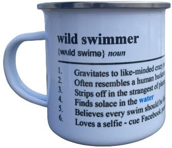Wild Swimmer - Amusing Dictionary Definition Print Enamel Mug, Ideal Gift For Wild Swimming & Cold Water Swimming Lovers