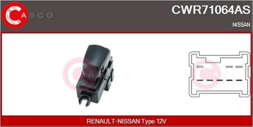 CASCO CWR71064AS Fensterheberschalter hinten Anzahl der Steckkontakte: 5