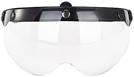 Newwyt Universal Motorcycles Retro Pilot-Style Visiere Standard con 3 Bottoni a Pressione Flip Up Down Casco Aperto Antivento PC Durevole