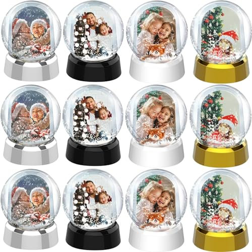 Weihnachts-Foto-Schneekugel zum Selbermachen, flüssiger Fotorahmen, Basteln, schwimmender Wasserrahmen, Tischdekoration, Schneekugeln für Familie, Freunde, Weihnachten, Erntedankfest, Geschenke (12,