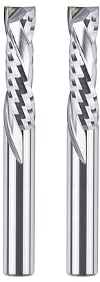 SpeTool 2 Stück Spiralnutfräser 6mm Schaft Kompression 22mm Schnittlänge Up&Down VHM Schaftfräser Nutfräser Fräser für Oberfräse CNC Fräser Set Langlochfräser Holz Holzfräser Router Bits
