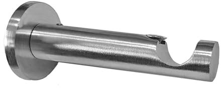 BASIT Wandträger für Gardinenstangen 1-läufig Edelstahl Look I Gardinenstangen Träger 16mm Wandbefestigung Gardinenstangen Halterung Vorhangstange H12