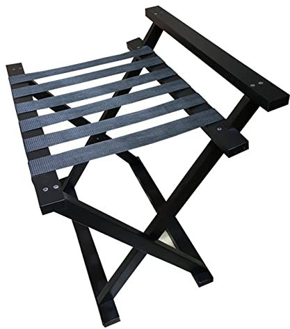 Porte-Bagages Pliant en Bois Pliant Porte-Bagages Pliants pour Chambre D'hôtes, pour Hôtel, Gymnase, Spa, Capacité De Chariot De 120 LB (Bois Naturel, 66cm * 43cm * Black