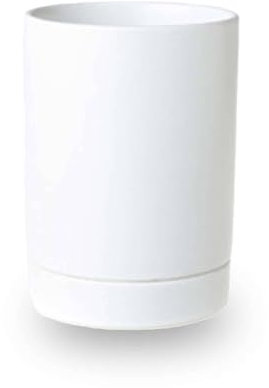 TYMYYS Escurridor De Cubiertos De Cerámica De Color Sólido Para Palillos, Rejilla De Drenaje, Cubiertos Con Mango, Para Cocina Almacenamiento De Cuchara, Espátula, Batidor-Blanco-10.7x14.5cm