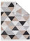 TAPISO Azteca Teppich Kurzflor Baumwolle Waschbar Beidseitig Anwendbar Beige Creme Grau Schwarz Dreiecke Wohnzimmer Schlafzimmer Fransenteppich ÖKOTEX 120 x 170 cm