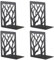 CRESZZLE Metal Bookends, Book Holder for Shelves, CD/DVD Organizer, Invisible Bookshelf, Set of 2 Pairs in Black - Buchstütze, Bücherstütze, Bücherhalter, Buchhalter Regal, Buchstützen Metall, 01