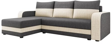 Bestmobilier Harvey - canapé d'angle réversible - Convertible - avec Coffre - en Tissu - 4 Places - Style Contemporain