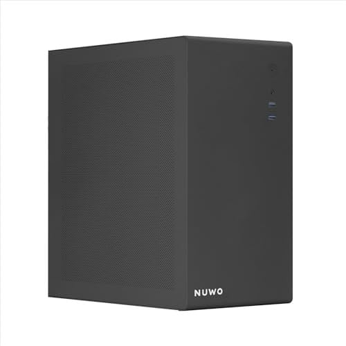 Nuwo Eguera A121 Case Compatto MicroATX per PC Desktop Office Mini Tower 0.6MM SPCC, USB 3.0, Pannelli Laterali in Mesh, Nero