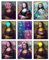 BigWig Prints Altered Mona Lisa Wandkunst, trendige Pop-Art-Drucke, maximalistische Wanddekoration, adrettes Schlafsaal-Poster, ästhetisches Hipster-Kunstwerk, bunte Mona-Lisa-Poster, ungerahmt, 9