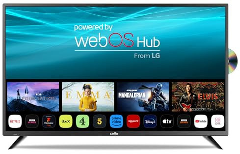 Cello C5024WSF 50″ inch Smart Ultrafast WebOS Full HD TV with Built in DVD Freeview Play FreeSat, Bluetooth. Netflix, Apple TV+, Prime Video, Paramount+, BBC iPlayer UK Made