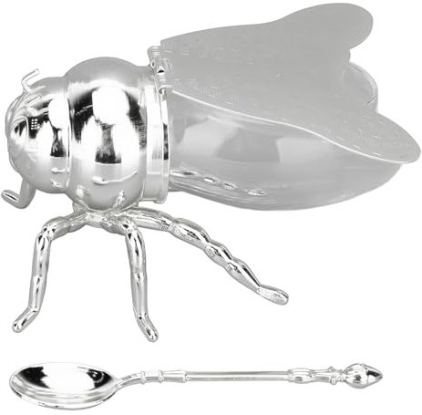 Xiuganpo Pot de Miel D'abeille, Pot de Miel en Verre en Forme D'abeille, Récipients Décoratifs de Miel de Ruche, Distributeur de Sirop, Récipient à épices pour Condiments en Cristal, pour