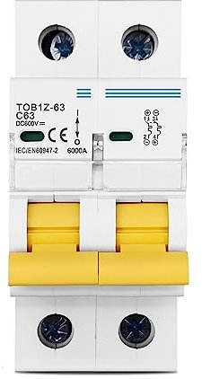 BUTPDYPEP 10 pièces 2P DC 600V disjoncteur MCB C Courbe unipolaire fusible à Courant continu for PV(2P 20A)