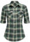 UNibelle Blusa tradicional para mujer, a cuadros, de manga larga, para Oktoberfest, blusa a cuadros, camisa de leña, parte superior, informal, cuello de pico, blusa, Negro/verde (una talla más pequeña