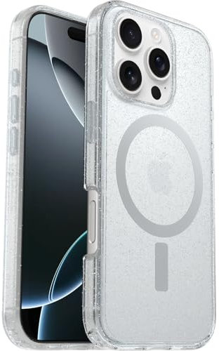 OtterBox Symmetry Series Clear MagSafe transparente Hülle für iPhone 16 Pro, stoßfest, sturzsicher, schützende Hülle, 3X getestet nach Militärstandard, Stardust