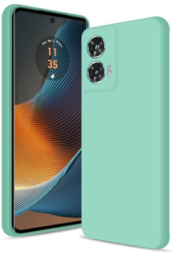Btstring Case for Motorola Edge 50 Fusion, Soft Silicone Case with Upgraded Camera Protection, Shockproof Slim Case Cover with Anti-Scratch Microfiber Lining, Mint Green