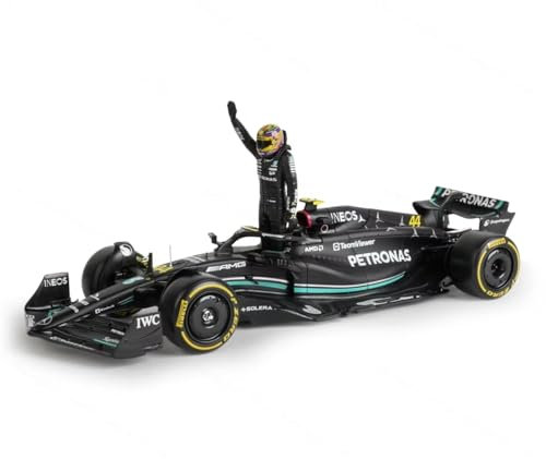 HAMILTON LEWIS F1 Mercedes W14E e figura del pilota alta 8cm 2023 Formula 1 F1 - scala 1/24 22cm Modello Auto DieCast Bburago 18-28037-44