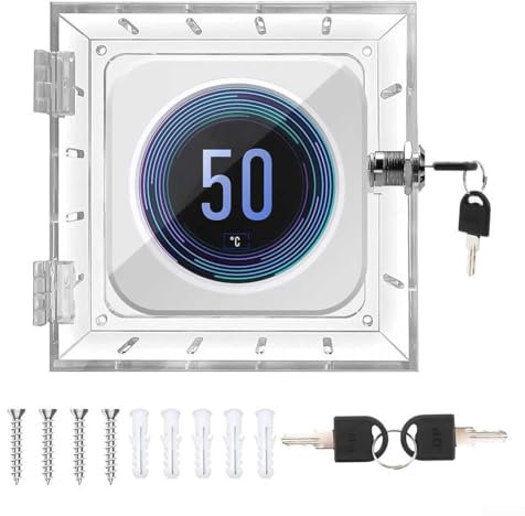 Thermostat Cover, Thermostat Guard Thermostat Lock Box with 2 Keys Thermostat Cover, Wall Mounted Thermostat Nest Thermostat Protective for Most Thermostat Acrylic Thermostat Guard Box