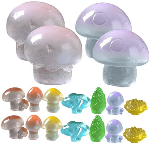 Generisch 18 STK Im Dunkeln Leuchtende Pilzpuppe Miniaturen Bausatz Gefälschte Pflanze Figuren Künstliche Pflanzen Ornamente Anlage Basteln Bastelset Mini-pilzmodell Pilzornament Harz