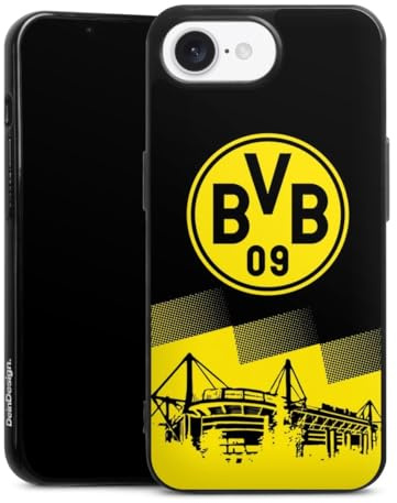 Silikon Hülle kompatibel mit Apple iPhone 16e 2025 Case schwarz Handyhülle BVB Borussia Dortmund Stadion