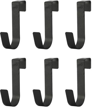 OUDQFCJ Paquete de 6 ganchos de acero inoxidable a prueba de agua para puerta de ducha para baño, puerta de cristal sin marco, 2,1 cm, para colgar toallas, bata, cepillo de ropa, negro mate