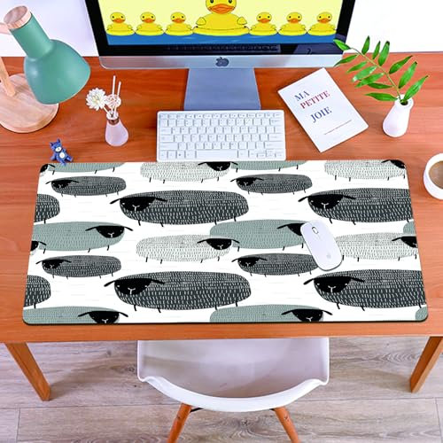 MYAUEYSU Gaming 30x80cm Premium Groß vernähte Kanten langlebig mit high-end Glide und Anti-Rutsch Speed Gaming Mauspad,Niedliche Muster Grafik Texturen Schafe Hintergründe