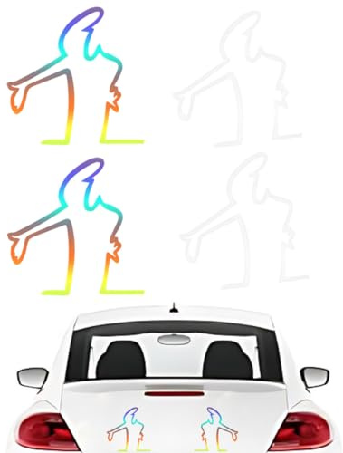 DWFEYOI Lustige sticker,4 Stücke Lustige Autoaufkleber, Reflektierende Aufkleber für Autos, Wütender-Mann-Kratzer-Erinnerungsaufkleber, Cartoon-Comic-Aufkleber für Lackkratzer (Lustige)
