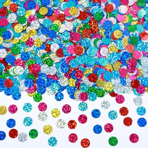 YBEATY Glitzerfolien Konfetti Mehrfarbiges Rund Kreis Pailletten
