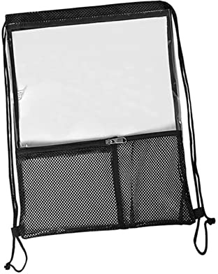 TOVINANNA Sommer Durchsichtiger Rucksack mit Kordelzug Tragbarer Reiseausrüstung Sporttasche aus PVC und Polyester für Strand und Schule