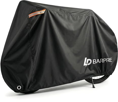 Barpre Bike Cover Waterproof Outdoor Storage - Premium 210T Nylon Bicycle Rain Cover with Lock Holes, Reflective Handles & Windproof Buckle, UV Dust Protection Fits MTB Road Bikes up to 29 (200cm)