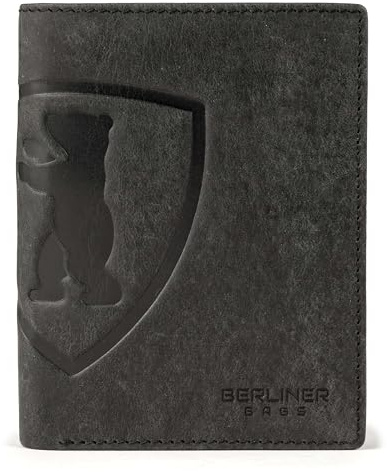 Berliner Bags Portefeuille Homme Björn en Cuir, AirTag - Gris Foncé | Portefeuille homme en Cuir avec Protection RFID, 10 Porte Carte Bancaire, Poche à Monnaie, compartiment AirTag et fenêtre ID