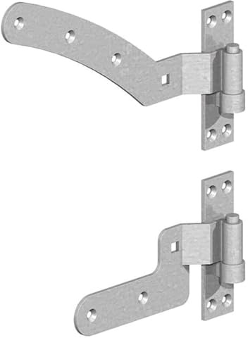 SCORPIO HARDWARE® Curve Rail Hinge Kit - Galvanised Suitable for Framed Gates with a Curved Top Ledge. (Right Hand)