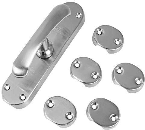 Amig - Falleba de Sobreponer para Ventanas - Acero Acabado en Cromado Mate - Cierre de Seguridad con Manilla - Incluye 5 Soportes - Medidas: 150 x 38 mm