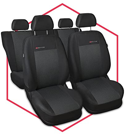 Saferide 3er Set Autositzbezüge PKW universal | Auto Sitzbezüge Polyester Grau für Airbag geeignet | für Vordersitze und Rückbank | 1+1 Autositze vorne und 1 Sitzbank hinten teilbar 2 Reißverschlüsse