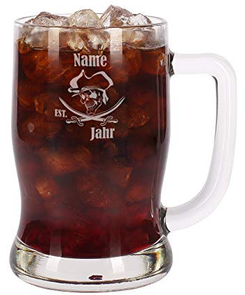 Leonardo Rum Glas Krug - Pirat - mit Gratis Gravur des Namens u. Geburtsjahr 0,5l