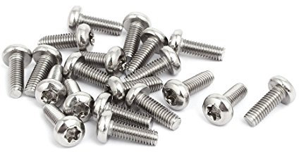 sourcing map M4x12mm Vis à tête ronde Torx acier inox 304 T20 Drive 20pc
