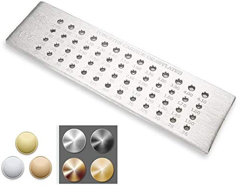 Zugplatte aus Draht, Werkzeug zur Herstellung von Wolfram, 52 kreisförmige Löcher, zum Einfädeln von Draht, Schmuck, Form für Schmuck, aus Hartmetall, Schmuckdraht aus versilbertem Metall