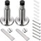 Sumnacon Adjustable Door Stop Heavy Duty Stainless Steel Door Stopper Brushed Finish Wall Mounted with Rubber Buffer (2 Pcs)