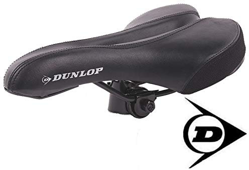 Dunlop FGM19 ergonomicher Mountainbike MTB Fahrrad Sattel, Damen u. Herren Komfort Fahrradsattel, atmungsaktiv, Stoßresistenter weicher Mountain Bike Gelsattel, Rennrad Trekking Rad Sitz, schwarz