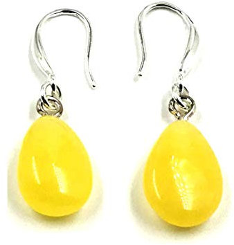 Amber Jewelry Shop Natürlicher Baltischer Bernstein Sterling Silber 925 Tropfen Ohrringe Damen