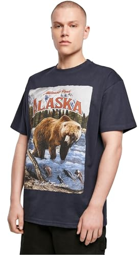 Mister Tee Alaska Vintage Oversize Tee, Navy, L