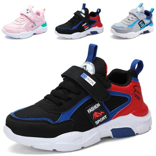 Mitudidi Zapatillas Niños 26 Zapatillas Deportivas Niña Negro Estilo Casual Antideslizantes para Gimnasio y Running