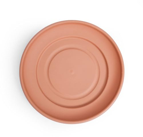 WINSOME Soucoupe pour pot de fleurs – Pot de fleurs rond en plastique robuste avec base d'égouttement pour intérieur et extérieur (32 cm, terre cuite)