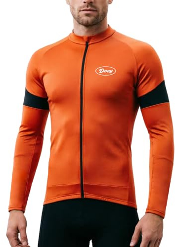 CGLRybO GLRybo Men's Long Sleeve Cycling Jersey, Full Zip, 4 Pockets | Quick-dry breathable cycling top with three rear pockets and one zipped pocket for road cycling, MTB and commuting