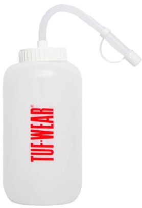 Tuf Wear Pro Style Easy Clean Wide Mouth Boxing Training Gym Hydration Old School Style Waterbottle with Straw, 1000ml, Clear, TW16998CLEAR