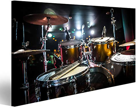 islandburner Bild auf Leinwand Schlagzeug Drums Set Bühne Wandbild Poster Kunstdruck Bilder 100x57cm