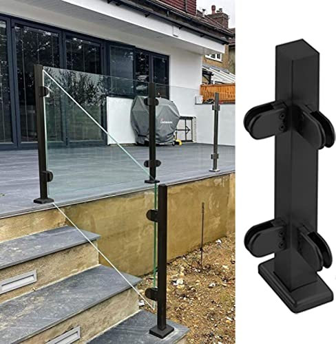 Zaunsäulen Glasgeländer Quadratische Geländerpfosten - 90cm Höhe Optional, Treppen Deck Balkon Glasgeländer Pfosten für Glas/Kunststoff/Holz/Acryl, Edelstahl 304 (Color : Corner Post, Size : Height-