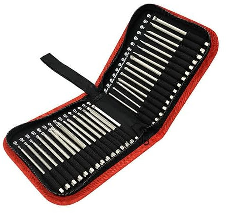 30 Teile/Satz Extra Lang 100/150MM S2 Stahl Magnetische Schraubendreher Bits Set 1/4 Zoll Sechskantschaft Elektrowerkzeuge Schlitz Kreuz Quadrat (Length:100MM)