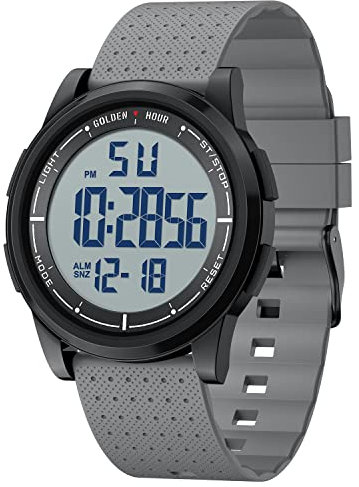 Affute Uhren Herren & Damen Minimalistisch Sport 5ATM Schwimmen Digital wasserdichte Armbanduhr, Ultra-Dünne Weitwinkel-Display Gummi-Armband Armbanduhr für Jungen Mädchen